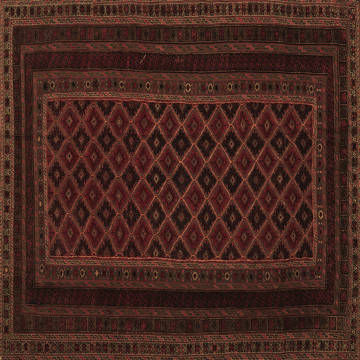 Square Abstract Brown Contemporary Rug, con1541brn