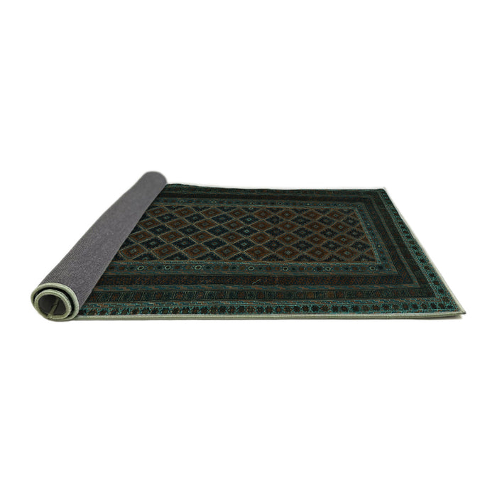 Sideview of Abstract Turquoise Contemporary Rug, con1541turq