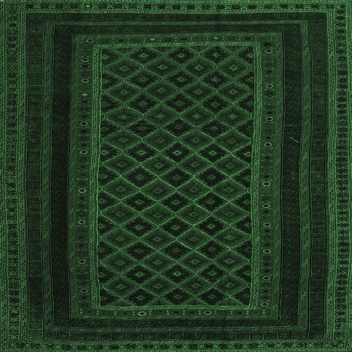 Square Abstract Emerald Green Contemporary Rug, con1541emgrn