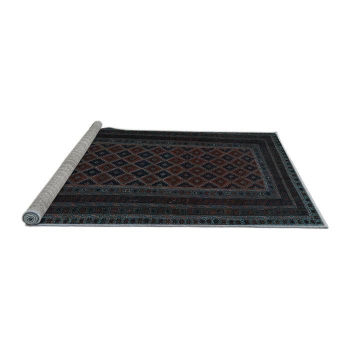 Sideview of Machine Washable Abstract Light Blue Contemporary Rug, wshcon1541lblu