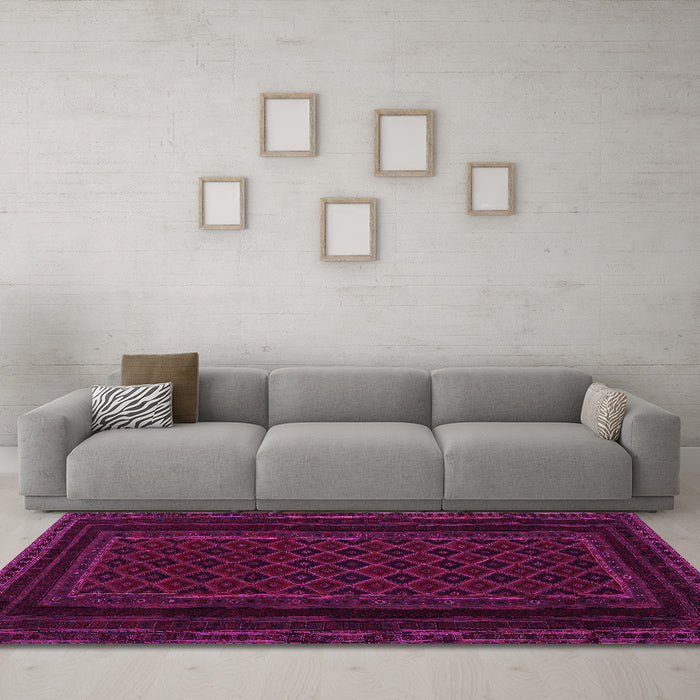 Machine Washable Abstract Pink Contemporary Rug in a Living Room, wshcon1541pnk