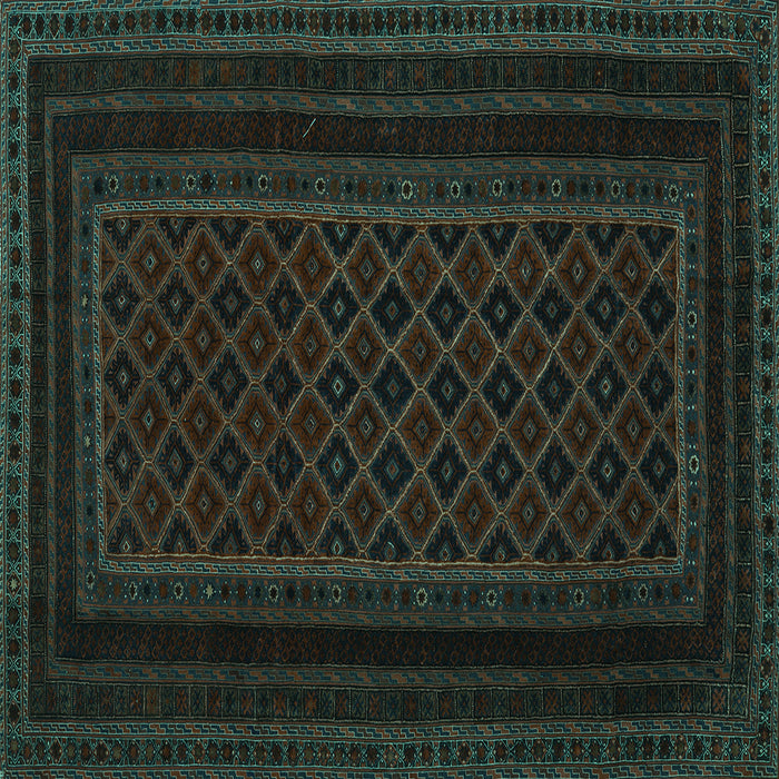 Square Machine Washable Abstract Turquoise Contemporary Area Rugs, wshcon1541turq