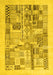 Abstract Yellow Contemporary Rug, con1542yw