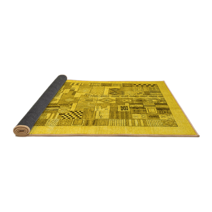 Sideview of Abstract Yellow Contemporary Rug, con1542yw