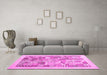 Machine Washable Abstract Pink Contemporary Rug in a Living Room, wshcon1542pnk