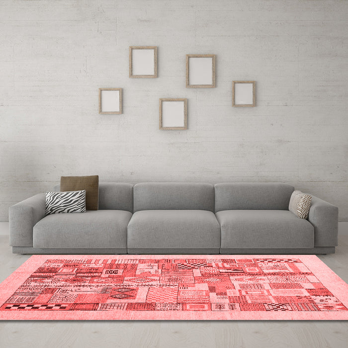 Contemporary Red Washable Rugs