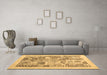 Machine Washable Abstract Brown Contemporary Rug in a Living Room,, wshcon1542brn