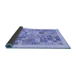 Sideview of Abstract Blue Contemporary Rug, con1542blu