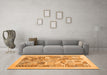 Machine Washable Abstract Orange Contemporary Area Rugs in a Living Room, wshcon1542org