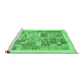 Sideview of Machine Washable Abstract Emerald Green Contemporary Area Rugs, wshcon1542emgrn