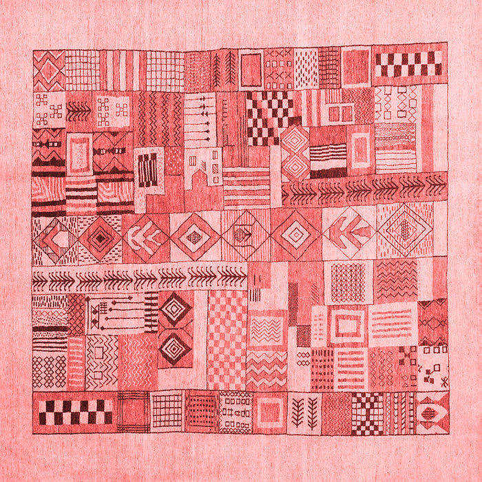Machine Washable Abstract Red Contemporary Rug, wshcon1542red