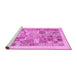 Sideview of Machine Washable Abstract Pink Contemporary Rug, wshcon1542pnk