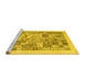 Sideview of Machine Washable Abstract Yellow Contemporary Rug, wshcon1542yw