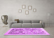 Machine Washable Abstract Purple Contemporary Area Rugs in a Living Room, wshcon1542pur