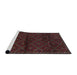 Serging Thickness of Machine Washable Contemporary Deep Red Rug, wshcon1543