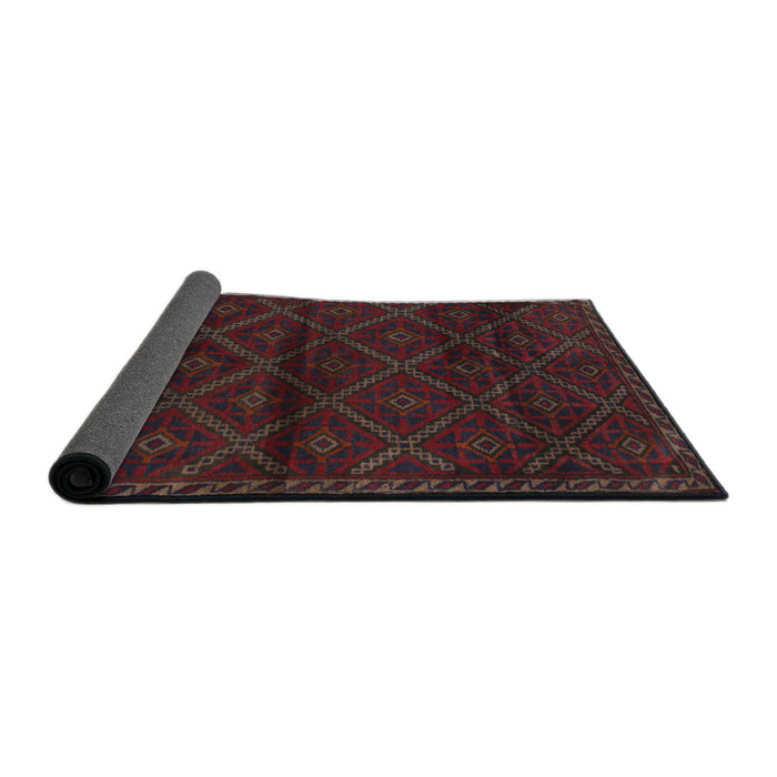 Thickness of Contemporary Deep Red Modern Rug, con1543