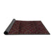 Thickness of Contemporary Deep Red Modern Rug, con1543