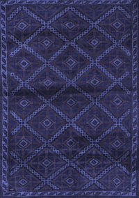 Abstract Blue Contemporary Rug, con1543blu