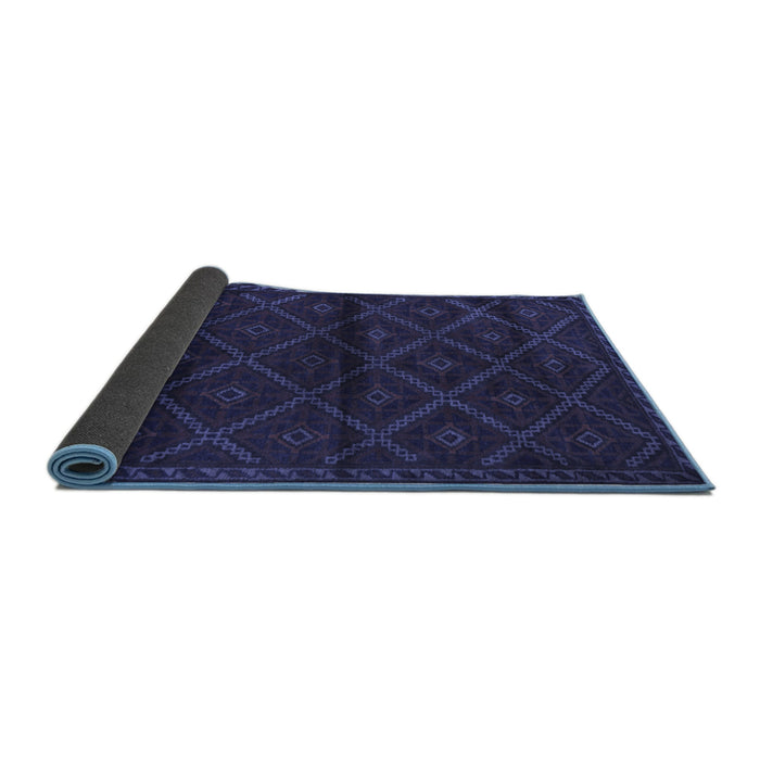 Sideview of Abstract Blue Contemporary Rug, con1543blu