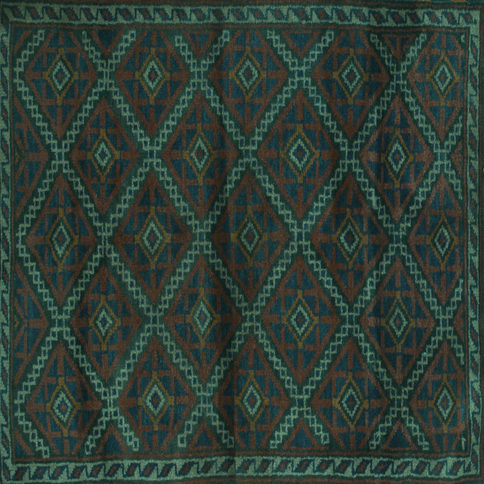 Square Machine Washable Abstract Turquoise Contemporary Area Rugs, wshcon1543turq