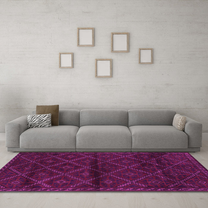 Machine Washable Abstract Pink Contemporary Rug in a Living Room, wshcon1543pnk
