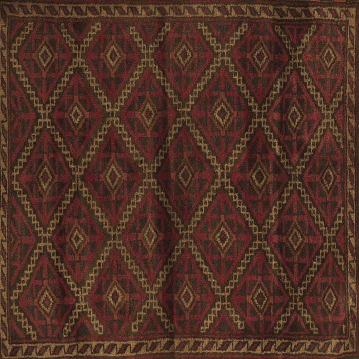 Square Abstract Brown Contemporary Rug, con1543brn