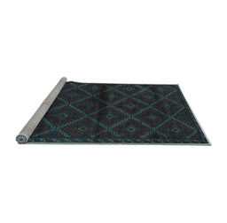 Sideview of Machine Washable Abstract Light Blue Contemporary Rug, wshcon1543lblu