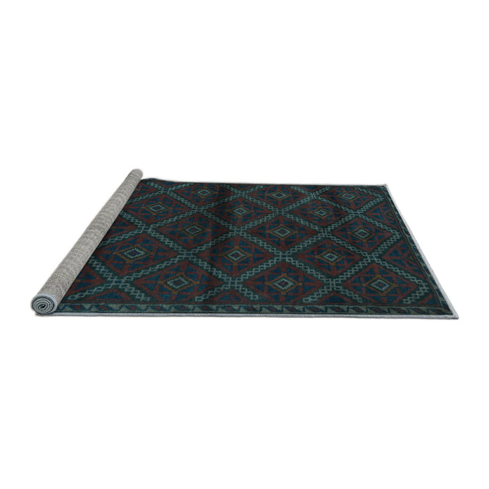 Sideview of Machine Washable Abstract Light Blue Contemporary Rug, wshcon1543lblu