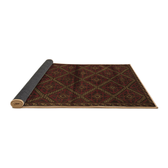 Sideview of Abstract Brown Contemporary Rug, con1543brn