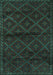 Machine Washable Abstract Turquoise Contemporary Area Rugs, wshcon1543turq