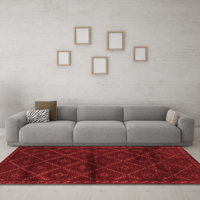 Contemporary Red Washable Rugs