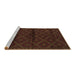 Sideview of Machine Washable Abstract Brown Contemporary Rug, wshcon1543brn