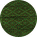 Square Abstract Green Contemporary Rug, con1543grn