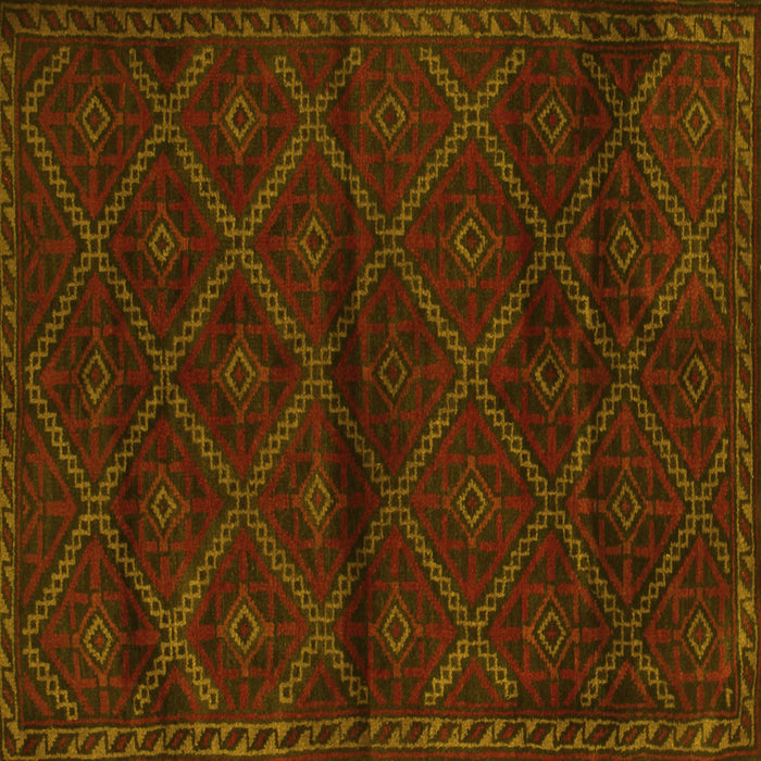 Square Abstract Yellow Contemporary Rug, con1543yw