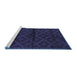 Sideview of Machine Washable Abstract Blue Contemporary Rug, wshcon1543blu