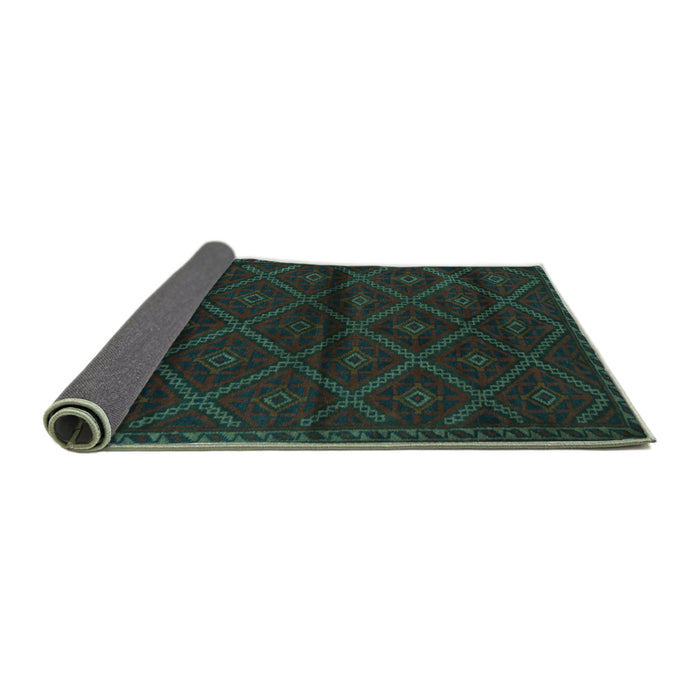 Sideview of Abstract Turquoise Contemporary Rug, con1543turq