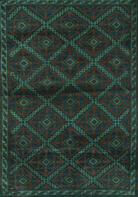 Abstract Turquoise Contemporary Rug, con1543turq