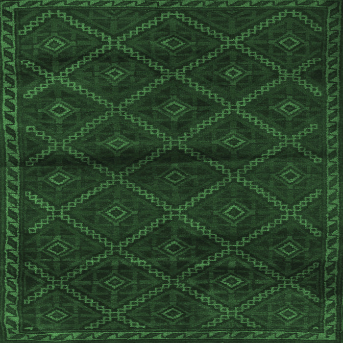 Square Abstract Emerald Green Contemporary Rug, con1543emgrn