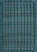 Machine Washable Abstract Light Blue Contemporary Rug, wshcon1544lblu