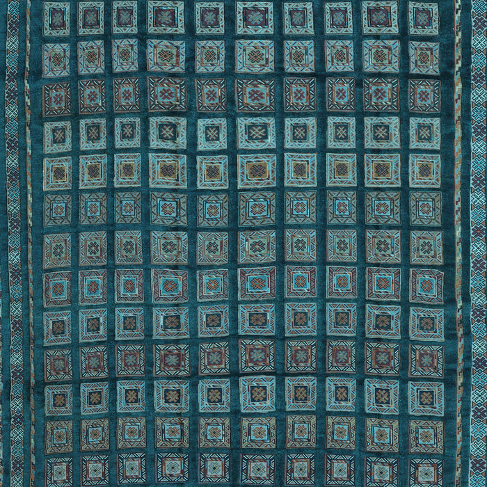 Machine Washable Abstract Light Blue Contemporary Rug, wshcon1544lblu