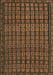 Machine Washable Abstract Brown Contemporary Rug, wshcon1544brn