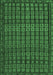 Machine Washable Abstract Emerald Green Contemporary Area Rugs, wshcon1544emgrn