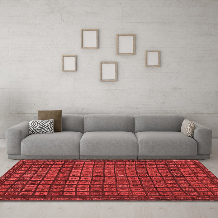 Contemporary Red Washable Rugs