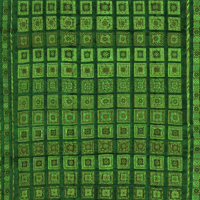 Serging Thickness of Machine Washable Abstract Green Contemporary Area Rugs, wshcon1544grn