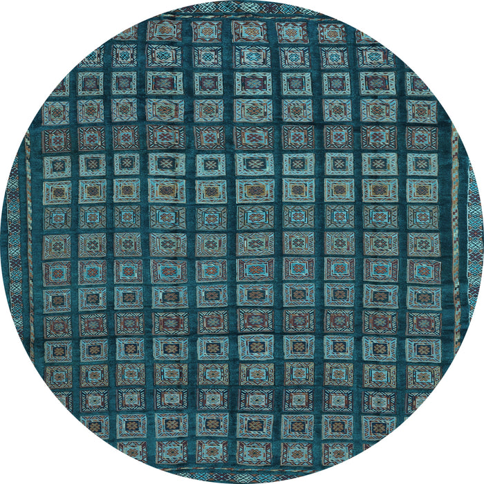 Round Machine Washable Abstract Light Blue Contemporary Rug, wshcon1544lblu