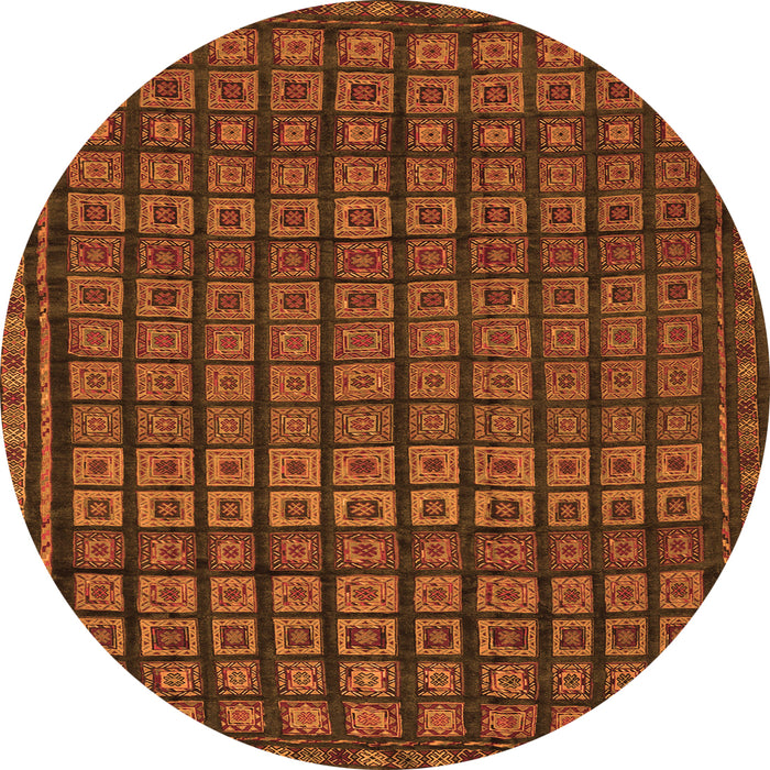 Square Abstract Orange Contemporary Rug, con1544org
