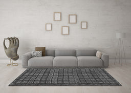 Machine Washable Abstract Gray Contemporary Rug in a Living Room,, wshcon1544gry