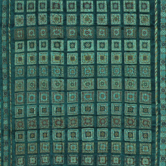Machine Washable Abstract Turquoise Contemporary Area Rugs, wshcon1544turq