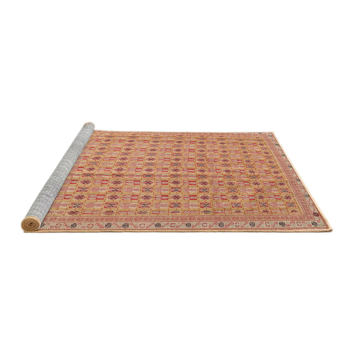Serging Thickness of Machine Washable Contemporary Sand Brown Rug, wshcon1545