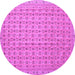 Round Abstract Purple Contemporary Rug, con1545pur